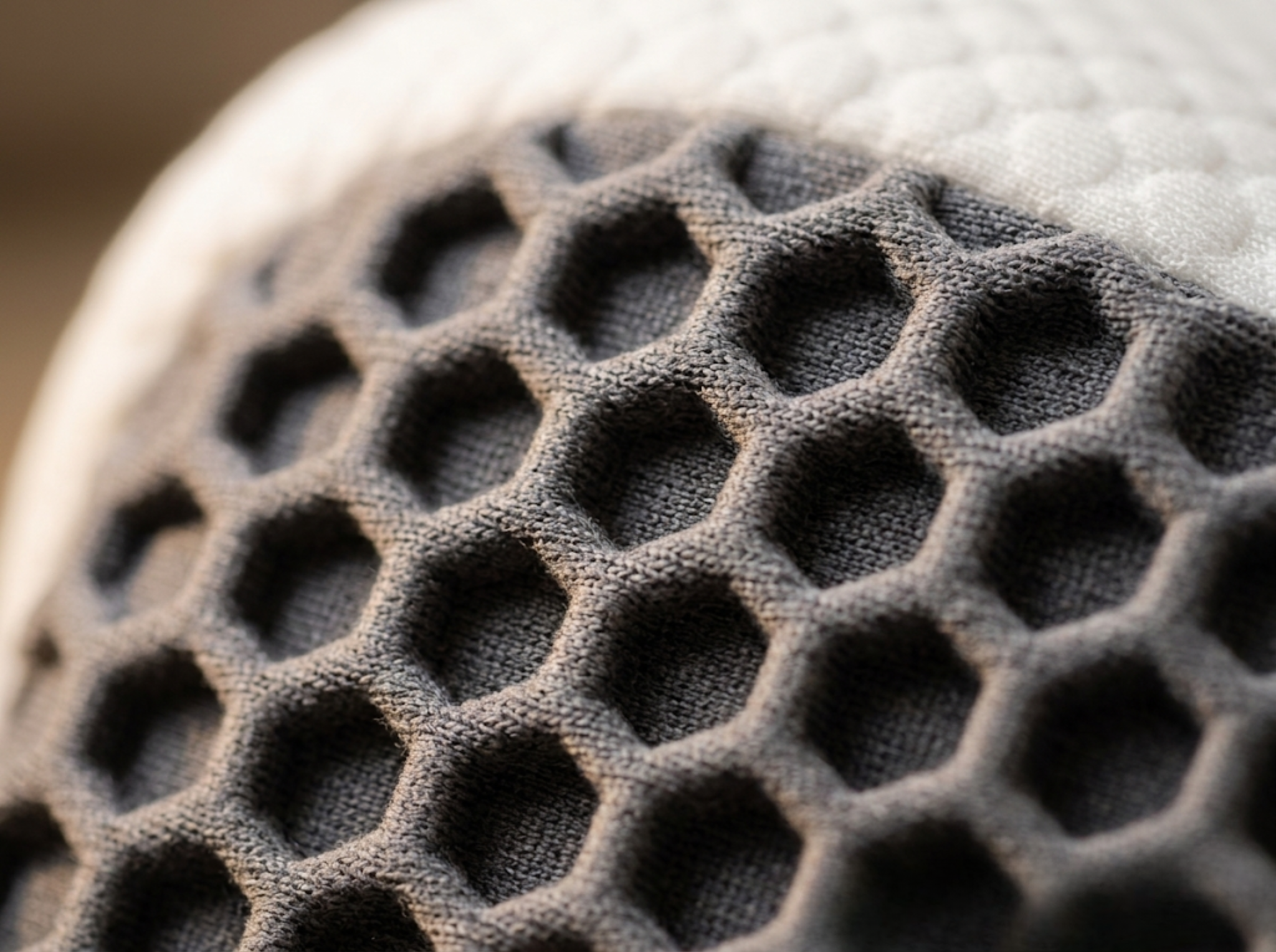 Closeup of Honeycomb Friction-Grip™ knit fabric surface on the Healpurea 3.0